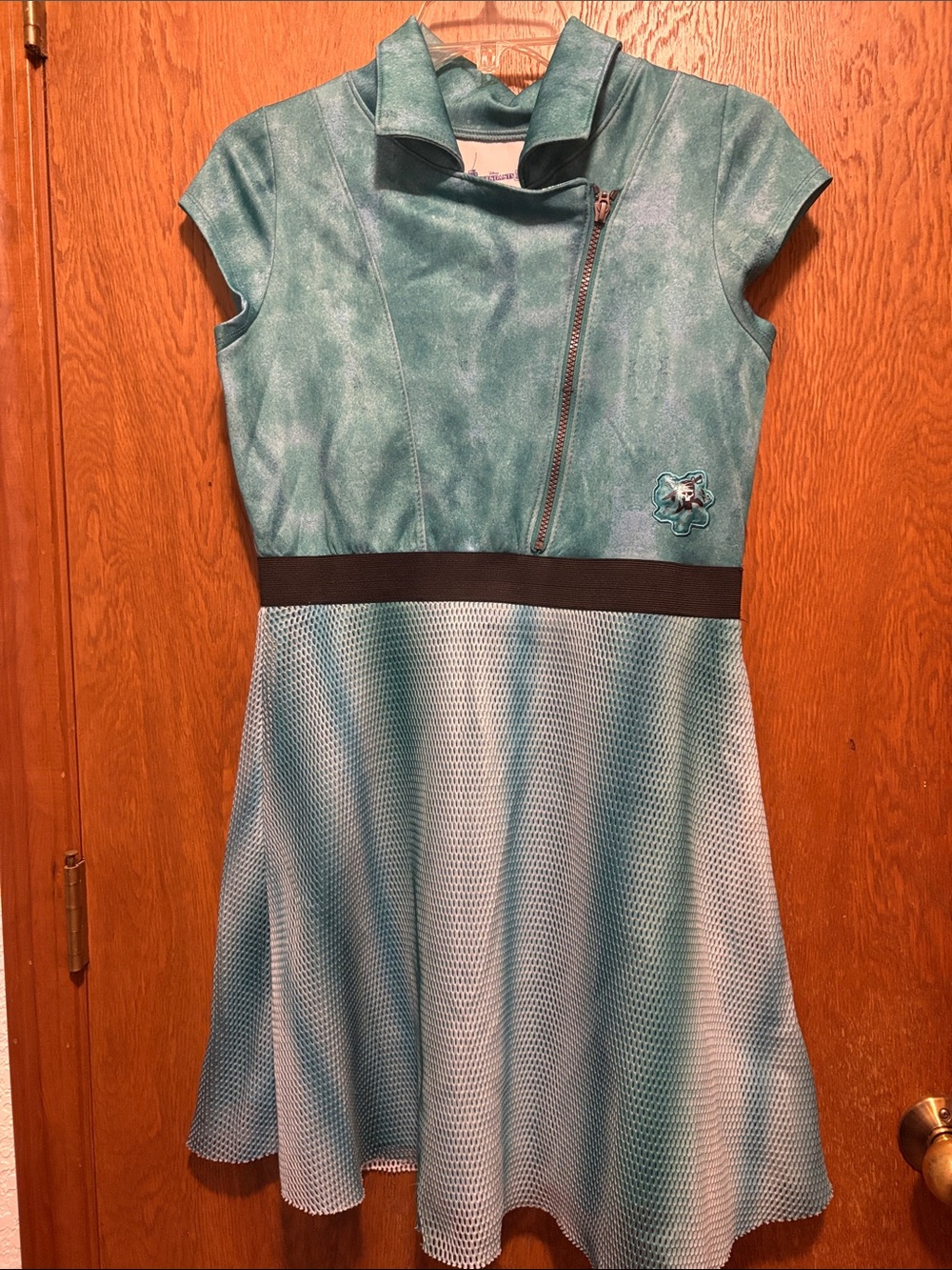 Disney descendants 3 Uma Teal Fit-and-Flare Dress with Diagonal Zipper costume